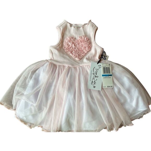 Pippa And Julie Baby Girls Soft Pink Tutu Dress With Diaper Cover Size 24 Months - Picture 1 of 4